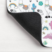 Cute Cartoon Llama Pattern Muismat (Hoek)