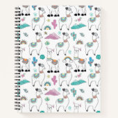 Cute Cartoon Llama Pattern Notitieboek (Voorkant)