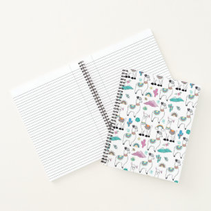 Cute Cartoon Llama Pattern Notitieboek