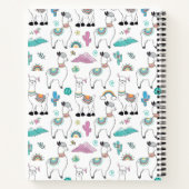 Cute Cartoon Llama Pattern Notitieboek (Achterkant)