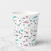 Cute Cartoon Llama Pattern Papieren Bekers (Achterkant)