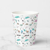 Cute Cartoon Llama Pattern Papieren Bekers (Rechts)