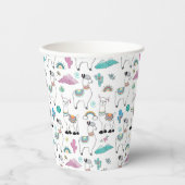 Cute Cartoon Llama Pattern Papieren Bekers (Voorkant)