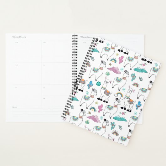 Cute Cartoon Llama Pattern Planner (Display)
