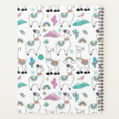 Cute Cartoon Llama Pattern Planner (Achterkant)