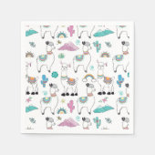 Cute Cartoon Llama Pattern Servet (Voorkant)