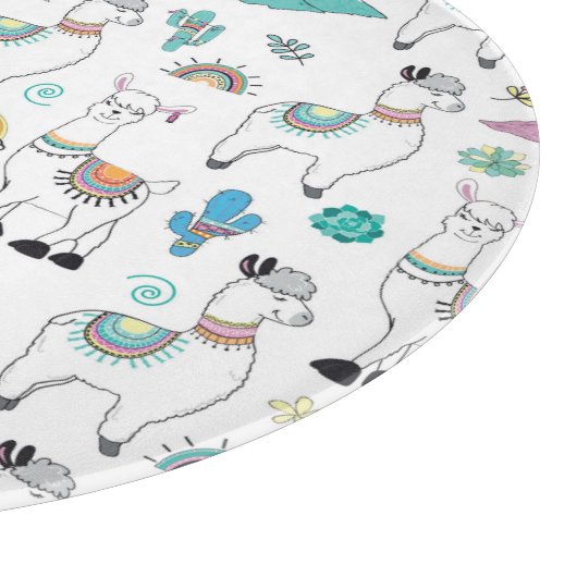 Cute Cartoon Llama Pattern Snijplank (Hoek)