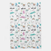 Cute Cartoon Llama Pattern Theedoek (Verticaal)