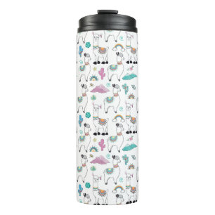 Cute Cartoon Llama Pattern Thermosbeker