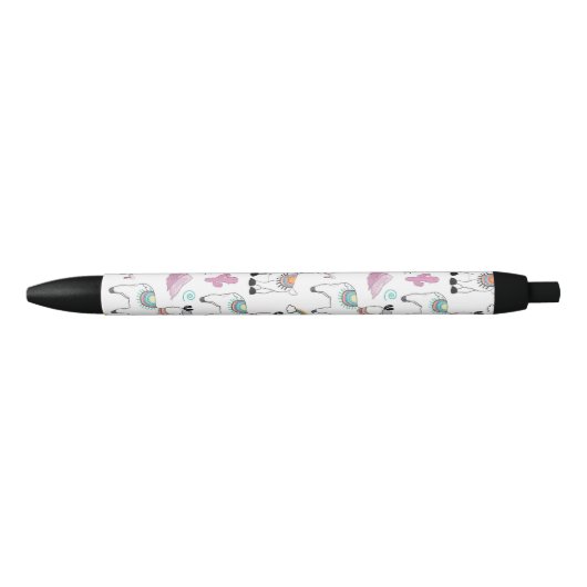 Cute Cartoon Llama Pattern Zwarte Inkt Pen (Voorkant)