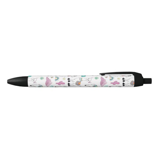 Cute Cartoon Llama Pattern Zwarte Inkt Pen (Bovenkant)