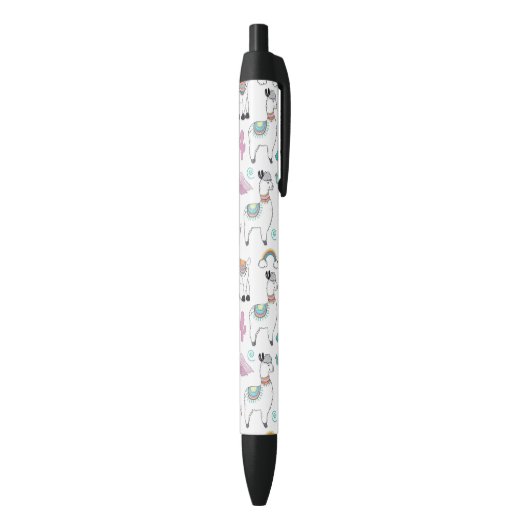Cute Cartoon Llama Pattern Zwarte Inkt Pen (Achterkant (Verticaal))