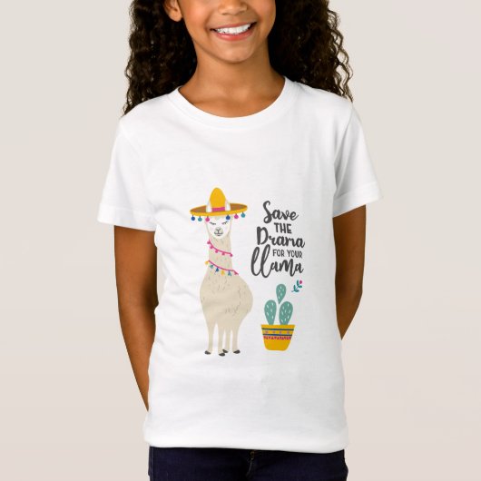 Cute Cartoon Llama T-Shirt (Voorkant)
