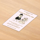 Cute Cartoon Loop Acrylic Wedding Invite Acryl Uitnodigingen (Laagn)