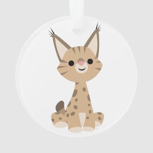 Cute Cartoon Lynx AcrylOrnament Ornament (achterkant)
