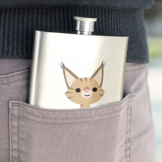 Cute Cartoon Lynx Classic Flask Flacon (Voorbeeld)