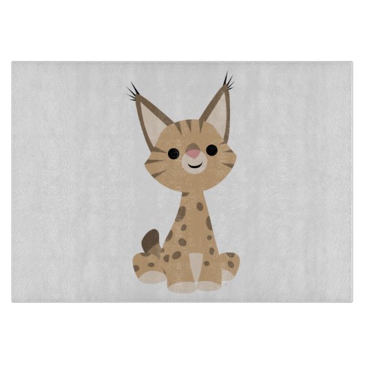Cute Cartoon Lynx Cutting Board Snijplank (Voorkant)