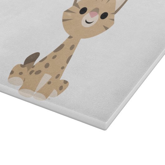 Cute Cartoon Lynx Cutting Board Snijplank (Hoek)