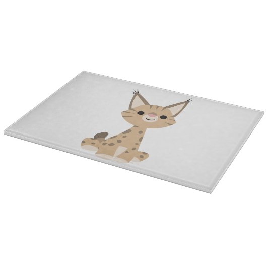 Cute Cartoon Lynx Cutting Board Snijplank (Hoek)