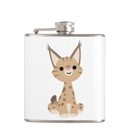 Cute Cartoon Lynx Hip Flask Heupfles (Voorkant)
