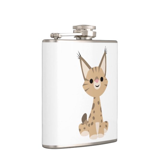 Cute Cartoon Lynx Hip Flask Heupfles (Rechts)