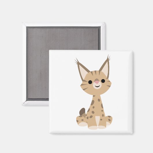 Cute Cartoon Lynx Magnet (Voorkant / Achterkant)