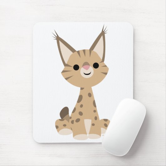 Cute Cartoon Lynx Mousepad Muismat (Met muis)