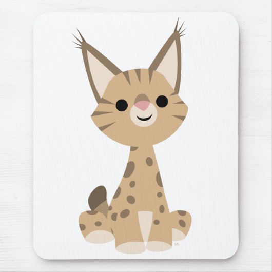 Cute Cartoon Lynx Mousepad Muismat (Voorkant)