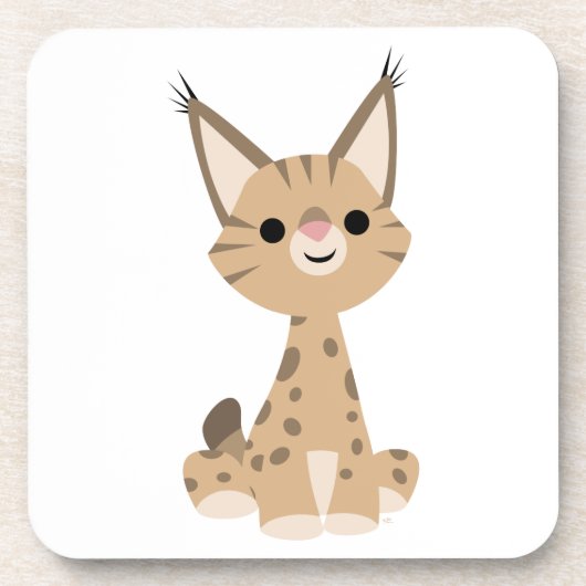 Cute Cartoon Lynx Onderzetters Set (Voorkant)
