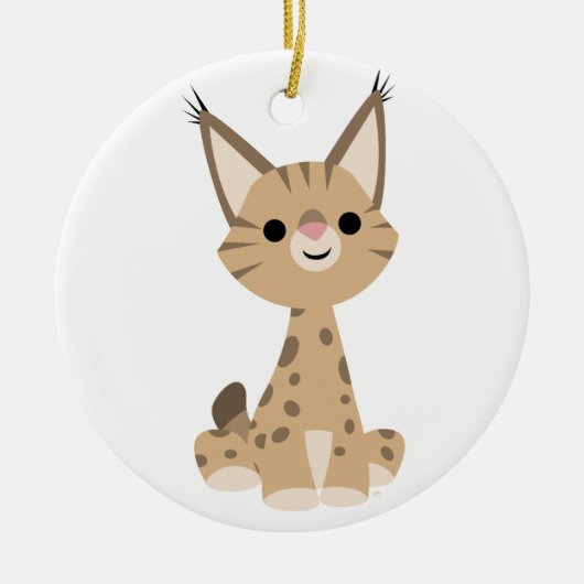 Cute Cartoon Lynx Ornament (Voorkant)