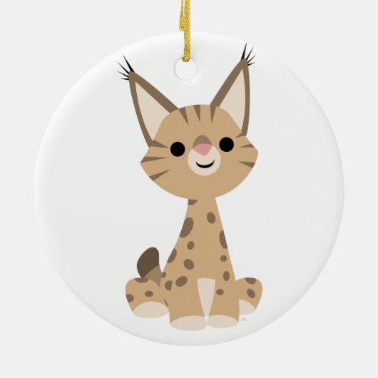 Cute Cartoon Lynx Ornament (Achterkant)