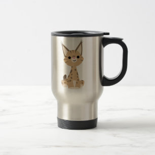 Cute Cartoon Lynx Travel Mug Reisbeker