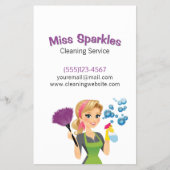 Cute Cartoon Maid Cleaning Service Flyer (Voorkant)