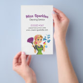 Cute Cartoon Maid Cleaning Service Flyer (Hand)