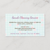 Cute Cartoon Maid Cleaning Service Visitekaartje (Achterkant)