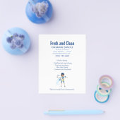 Cute Cartoon Maid House Cleaning Service Business Flyer (Enkel)
