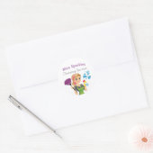 Cute Cartoon Maid House Cleaning Services Business Ronde Sticker (Envelop)