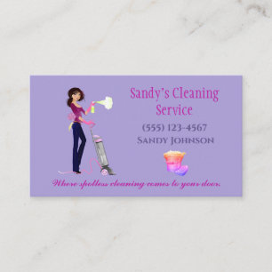 Cute Cartoon Maid Professional Cleaning Services Visitekaartje