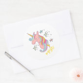 Cute Cartoon Majestic Unicorn Ronde Sticker (Envelop)