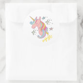 Cute Cartoon Majestic Unicorn Ronde Sticker (Tas)