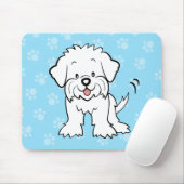 Cute Cartoon Maltese Mousepad Muismat (Met muis)