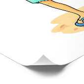 Cute Cartoon Man with Giant Teddy Bear Summer Fun Foto Afdruk (Hoek)