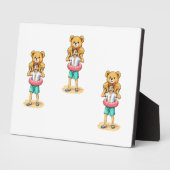 Cute Cartoon Man with Giant Teddy Bear Summer Fun Fotoplaat (Zijkant)