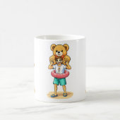Cute Cartoon Man with Giant Teddy Bear Summer Fun Koffiemok (Center)