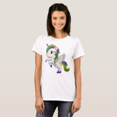 Cute Cartoon Mardi Gras Unicorn Pegasus T-shirt (Voorkant volledig)