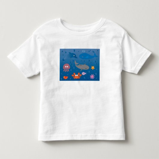 Cute Cartoon Marine Life Kinder Shirts (Voorkant)
