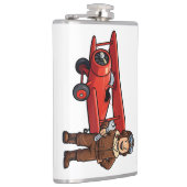 Cute Cartoon Mechanic with Red Car Illustration Heupfles (Rechts)