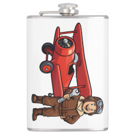 Cute Cartoon Mechanic with Red Car Illustration Heupfles