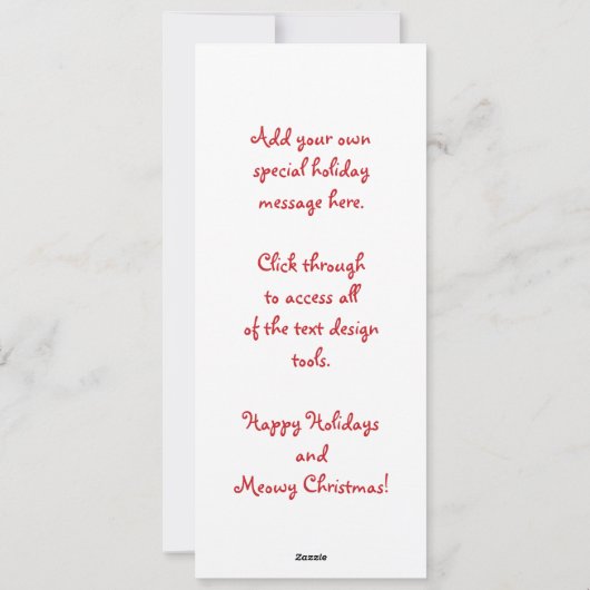 Cute Cartoon Meowy kerstkatten in Santa Hats Feestdagenkaart (Achterkant)