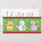 Cute Cartoon Meowy kerstkatten in Santa Hats Feestdagenkaart (Voorkant / Achterkant)